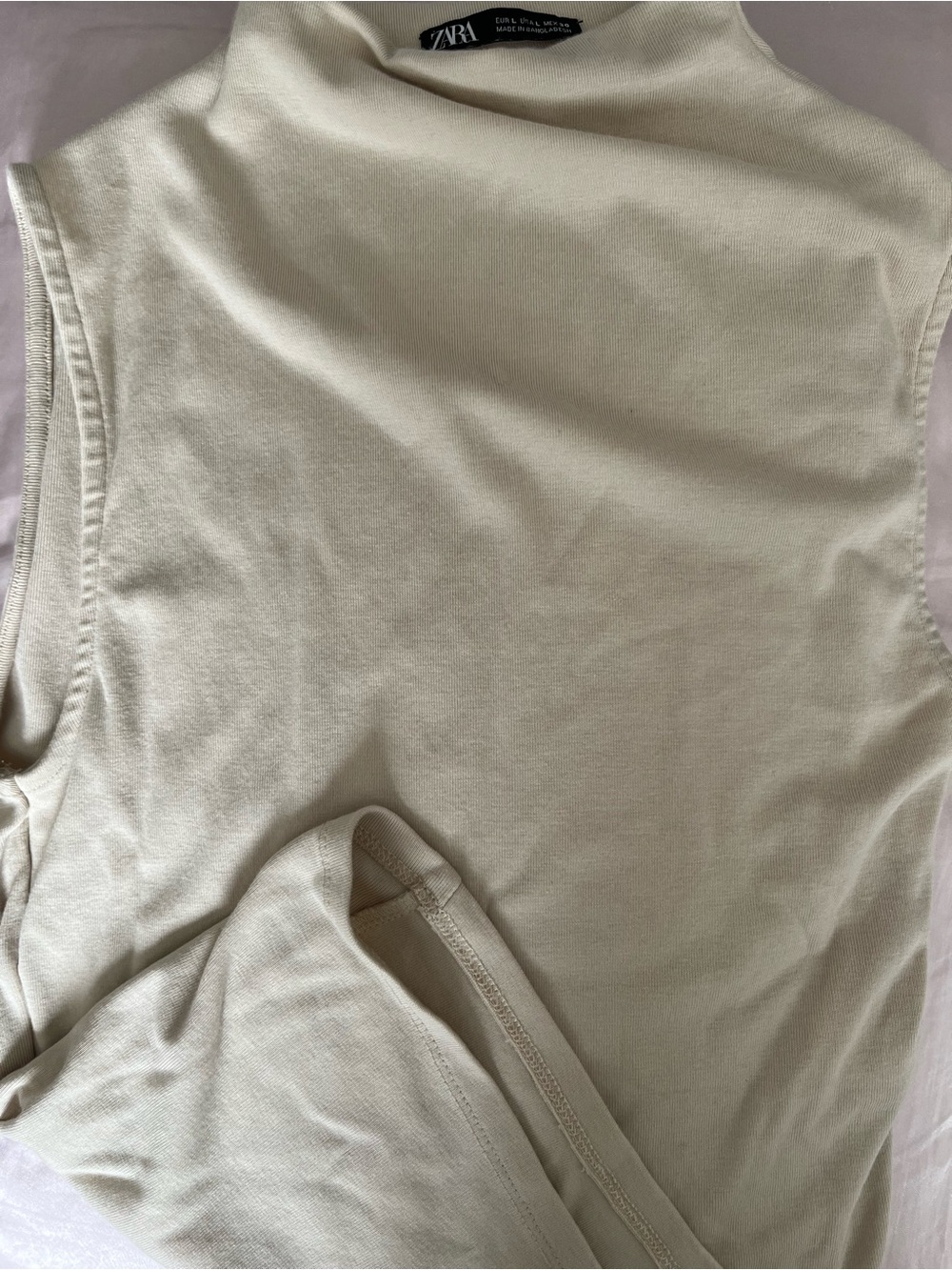Zara Cream Tank Top - Sleeveless Basic size L
